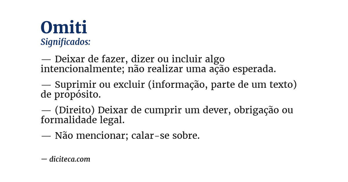 Significado de omiti