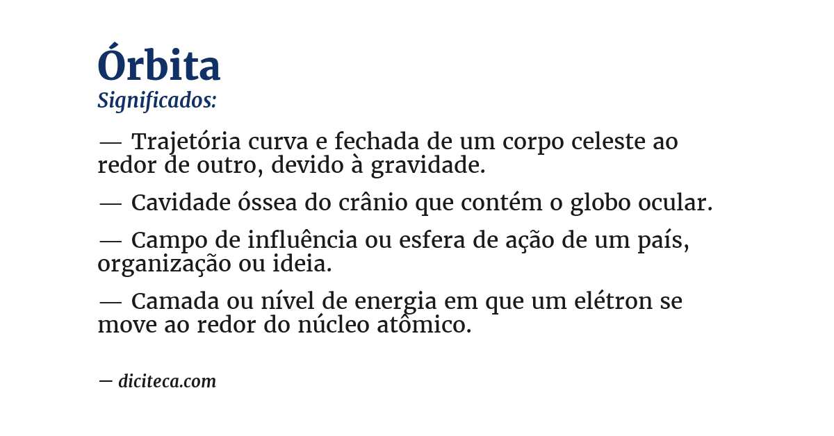 Significado de órbita