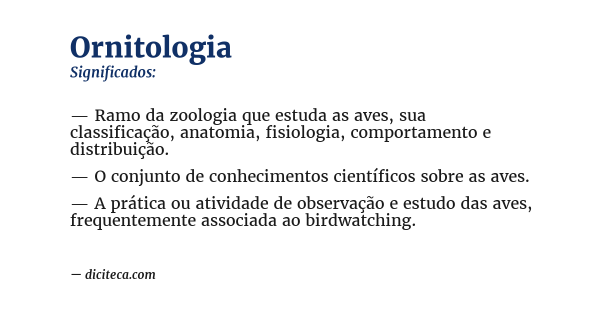 Significado de ornitologia