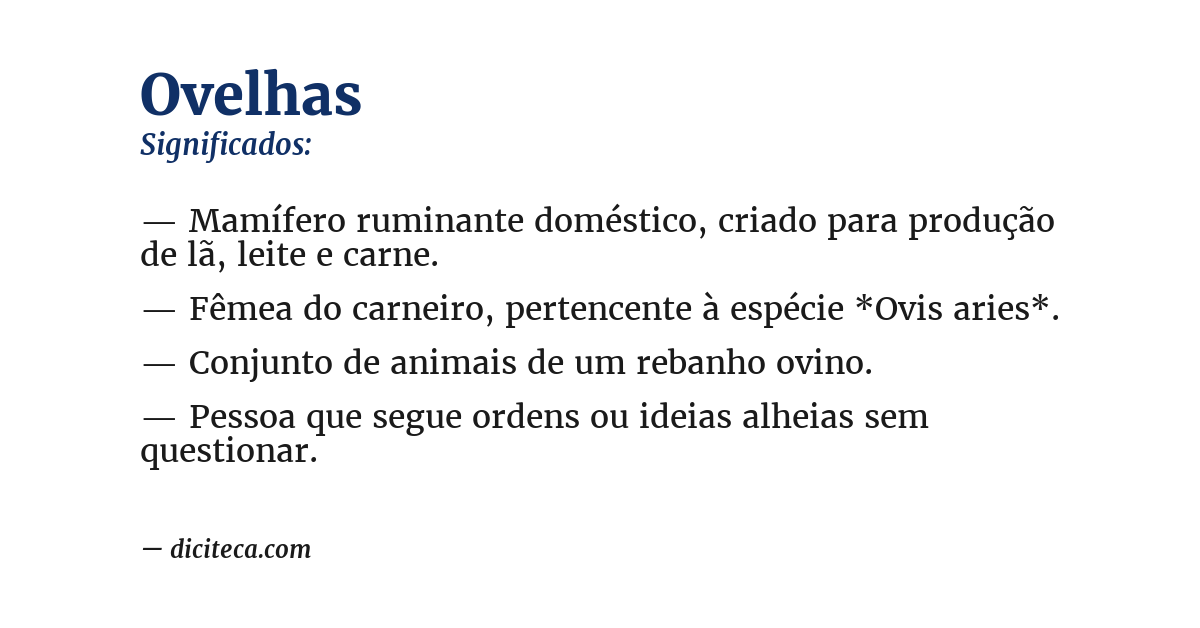 Significado de ovelhas
