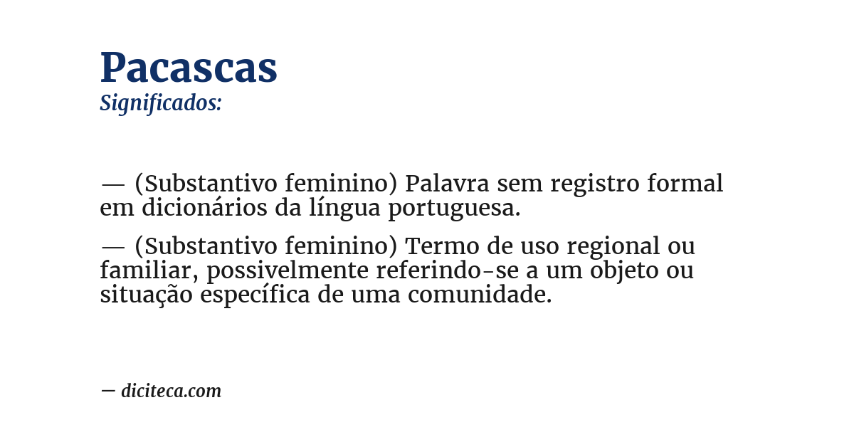 Significado de pacascas