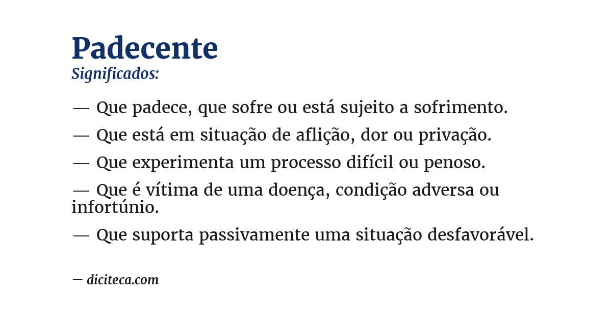 Significado de padecente