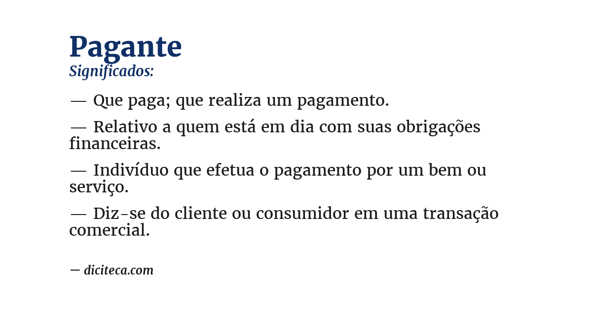 Significado de pagante