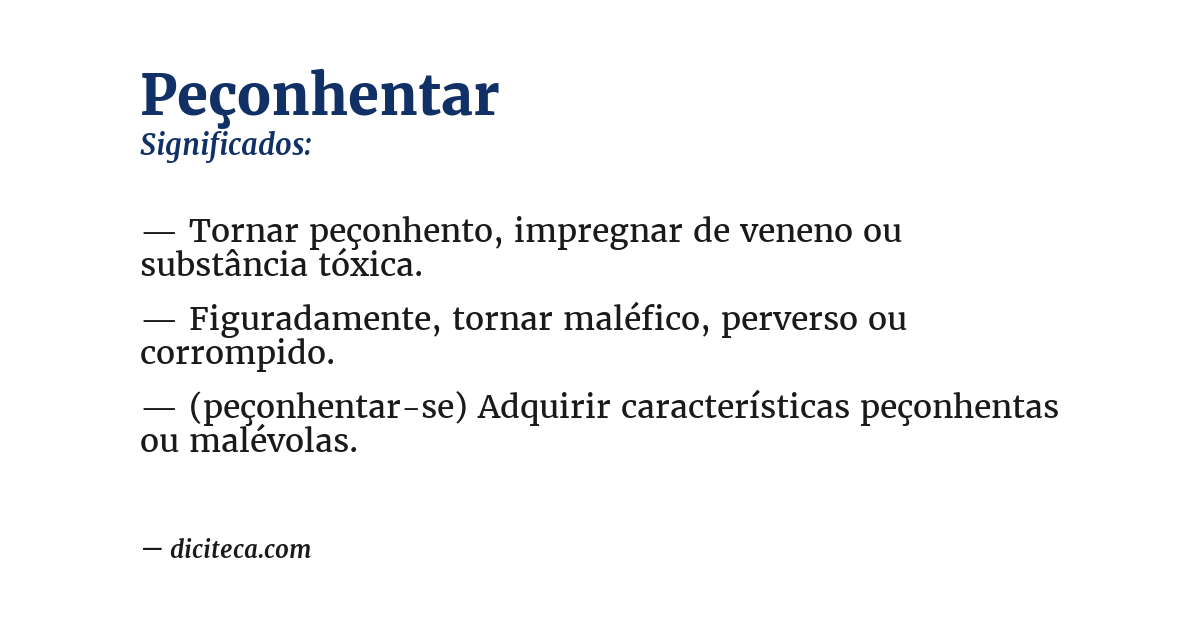 Significado de peçonhentar