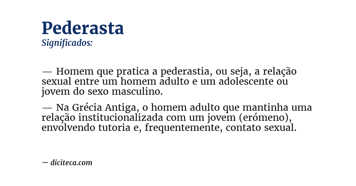Significado de pederasta