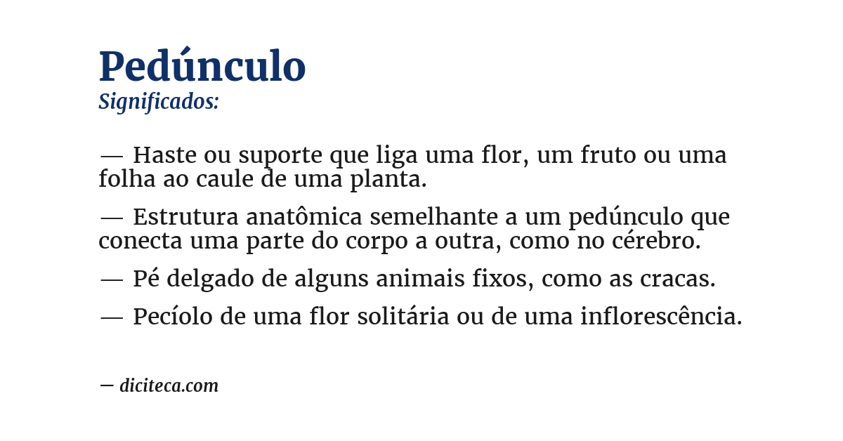 Significado de pedúnculo