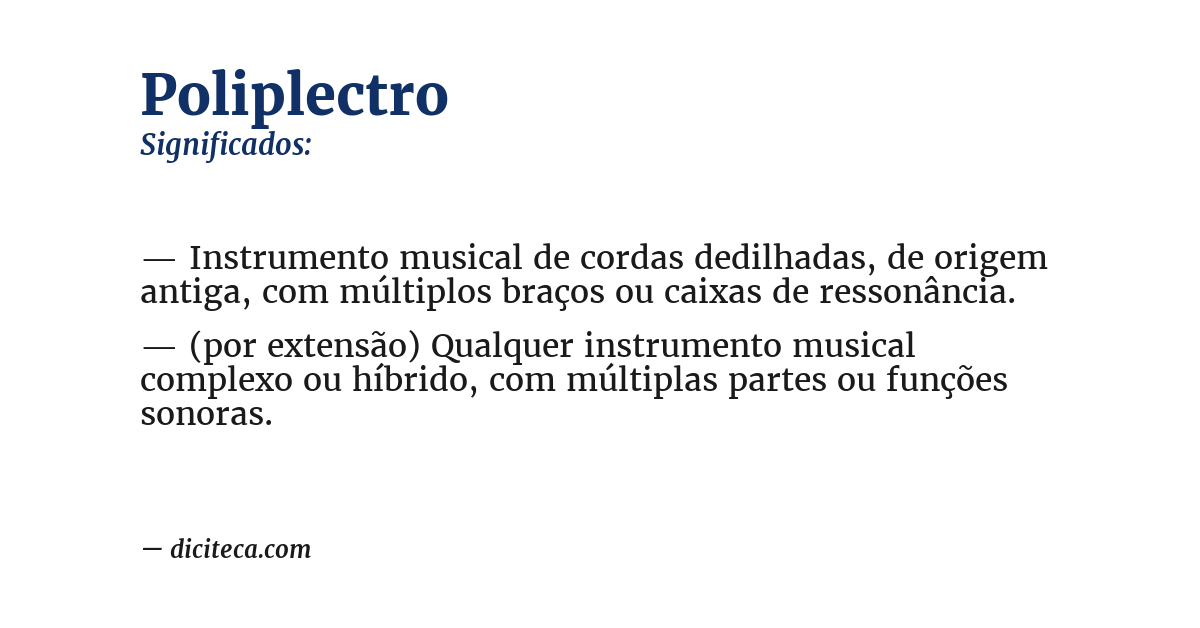 Significado de poliplectro