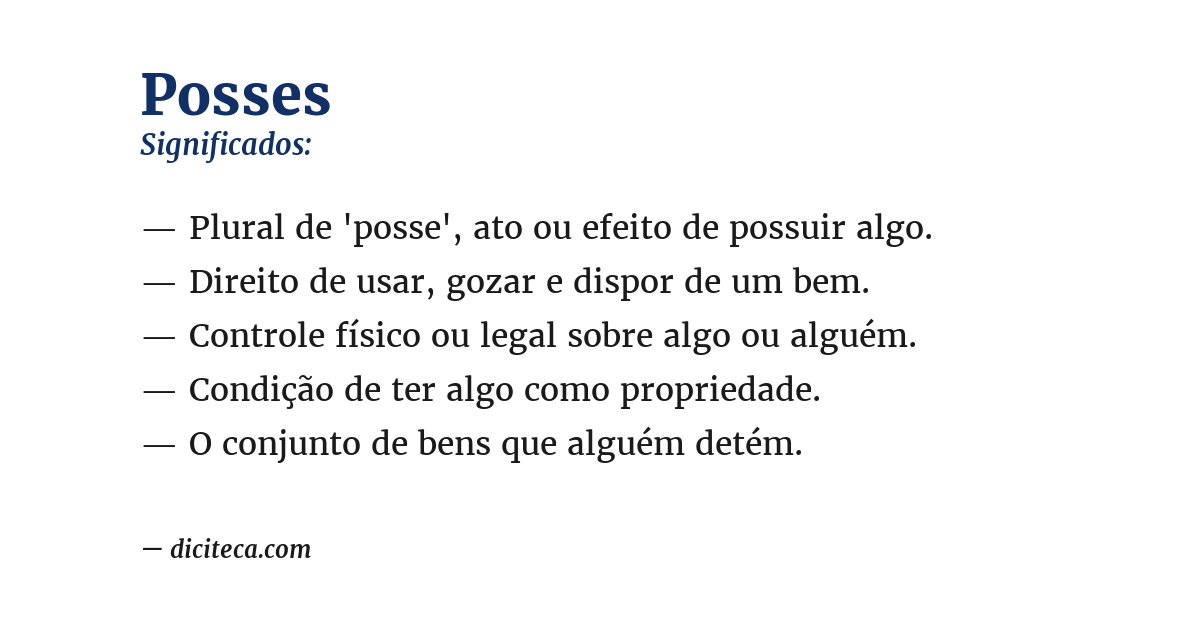 Significado de posses