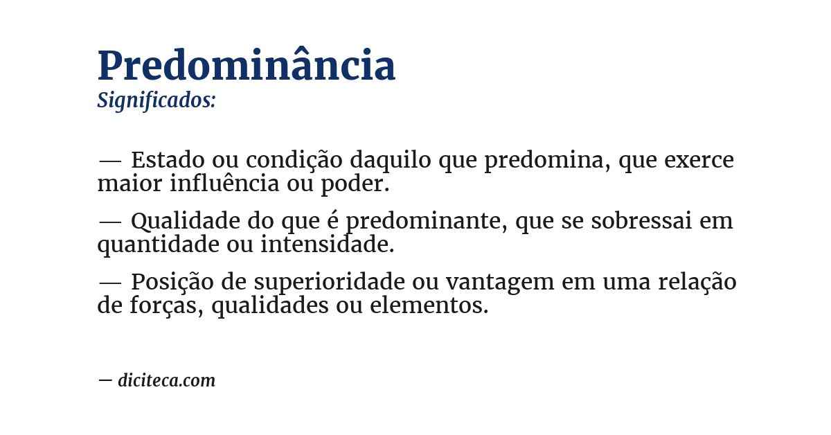 Significado de predominância