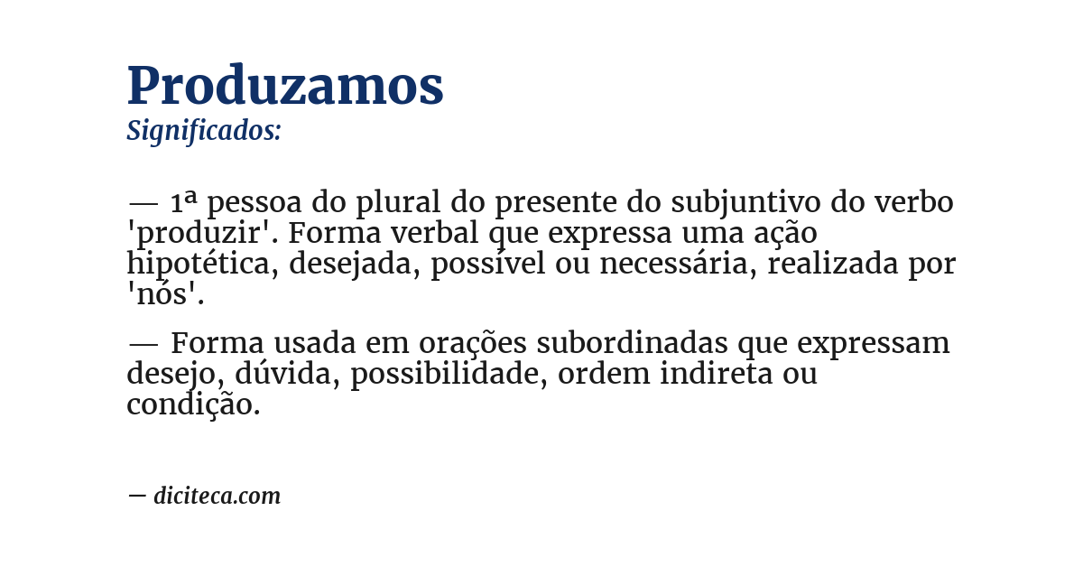 Significado de produzamos