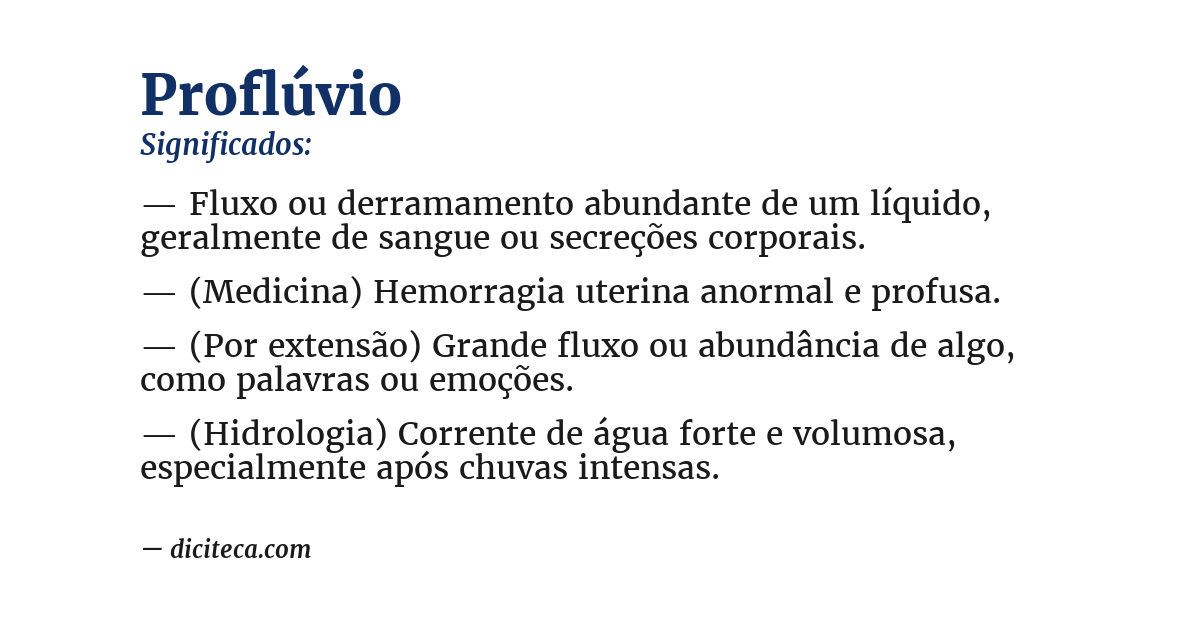 Significado de proflúvio
