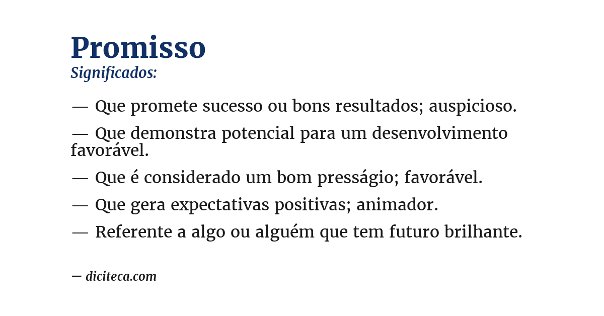 Significado de promisso