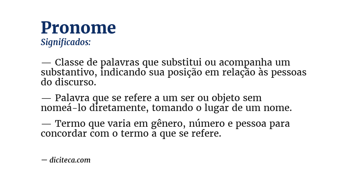 Significado de pronome