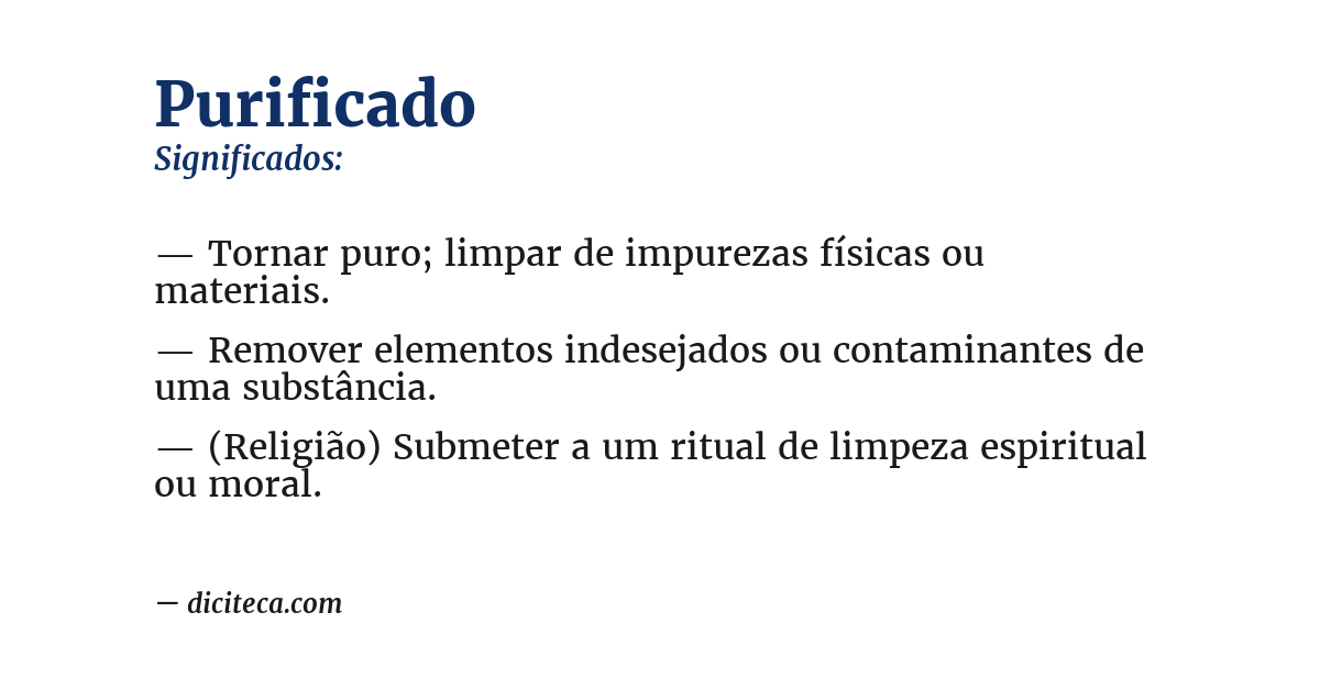 Significado de purificado