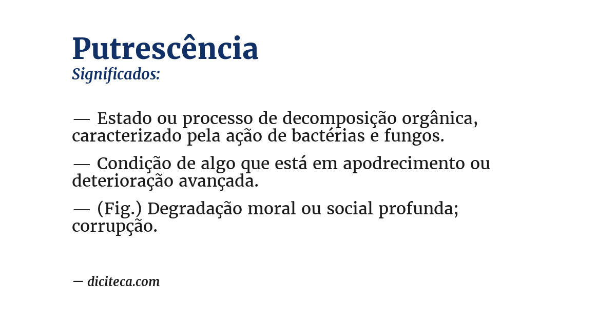 Significado de putrescência