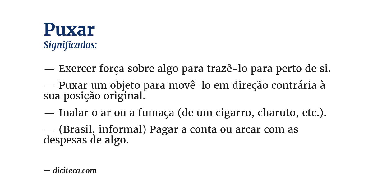 Significado de puxar