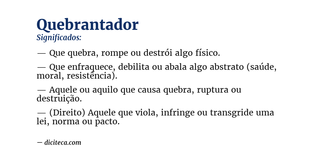 Significado de quebrantador