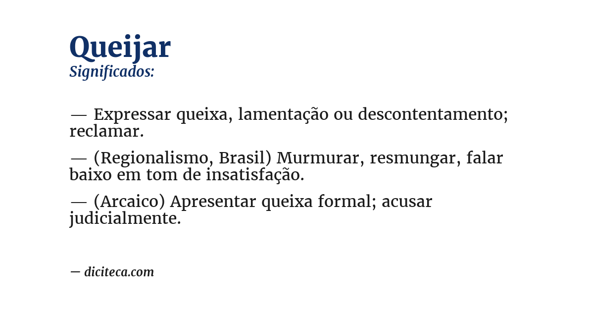 Significado de queijar