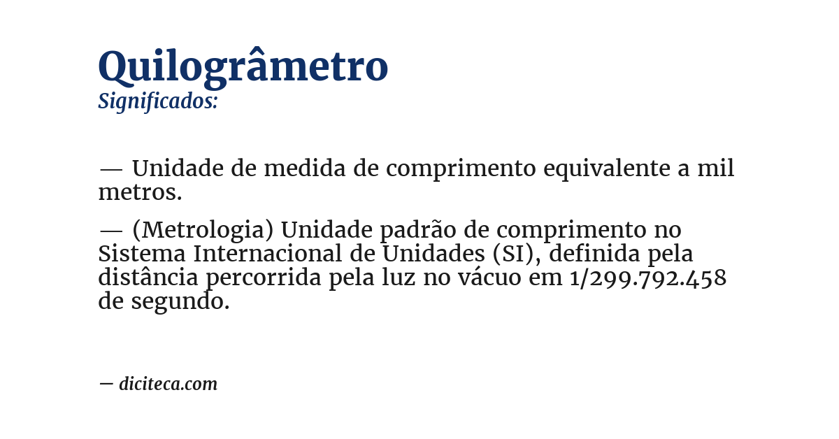 Significado de quilogrâmetro