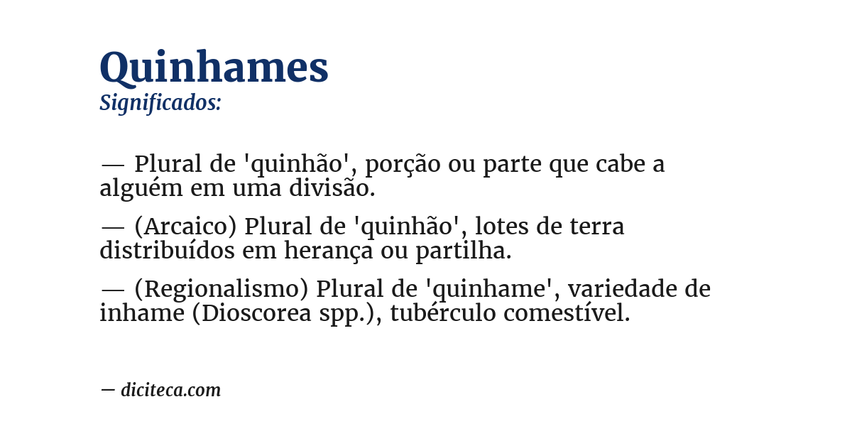 Significado de quinhames