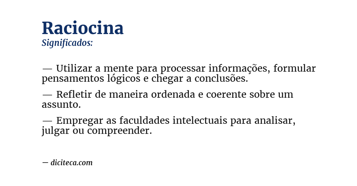 Significado de raciocina