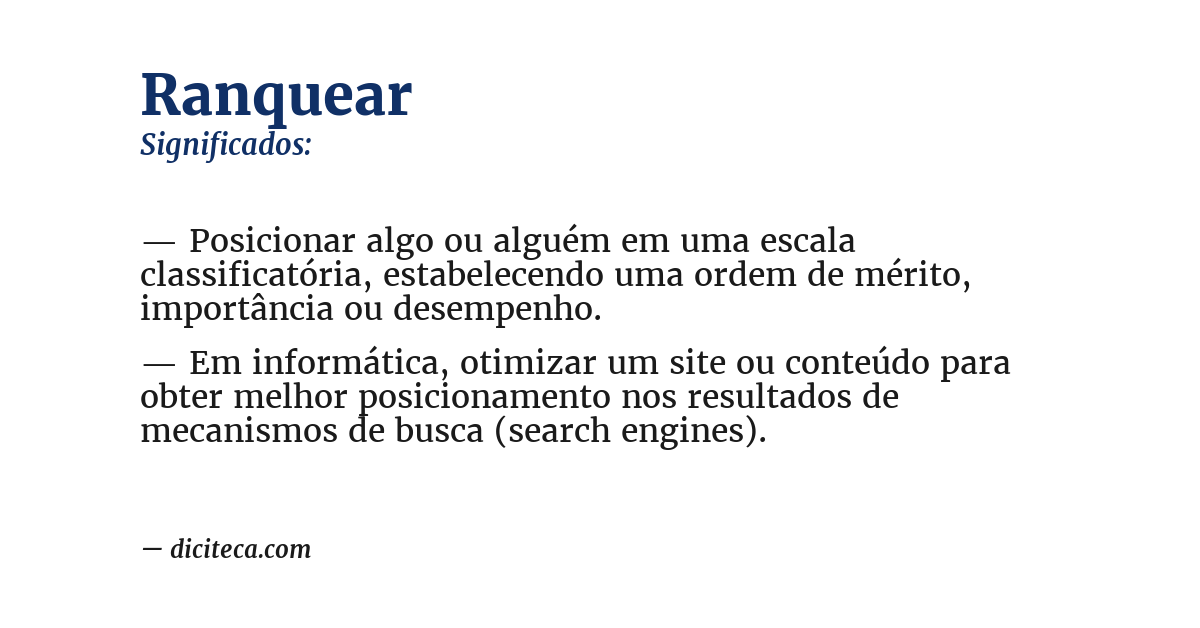 Significado de ranquear