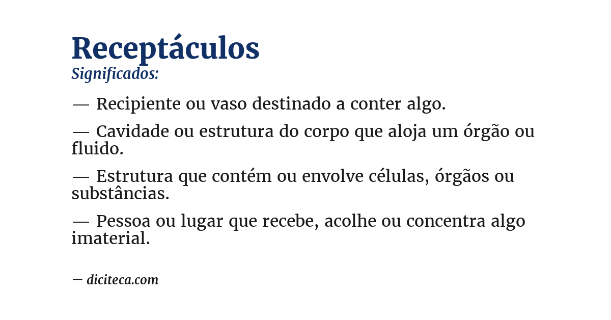 Significado de receptáculos