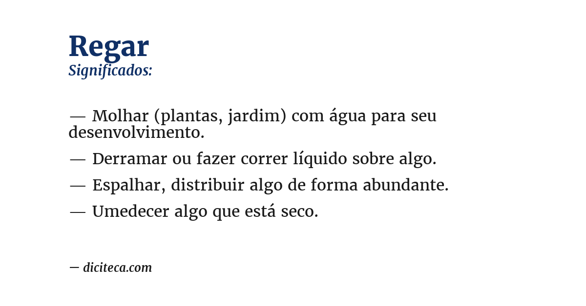 Significado de regar