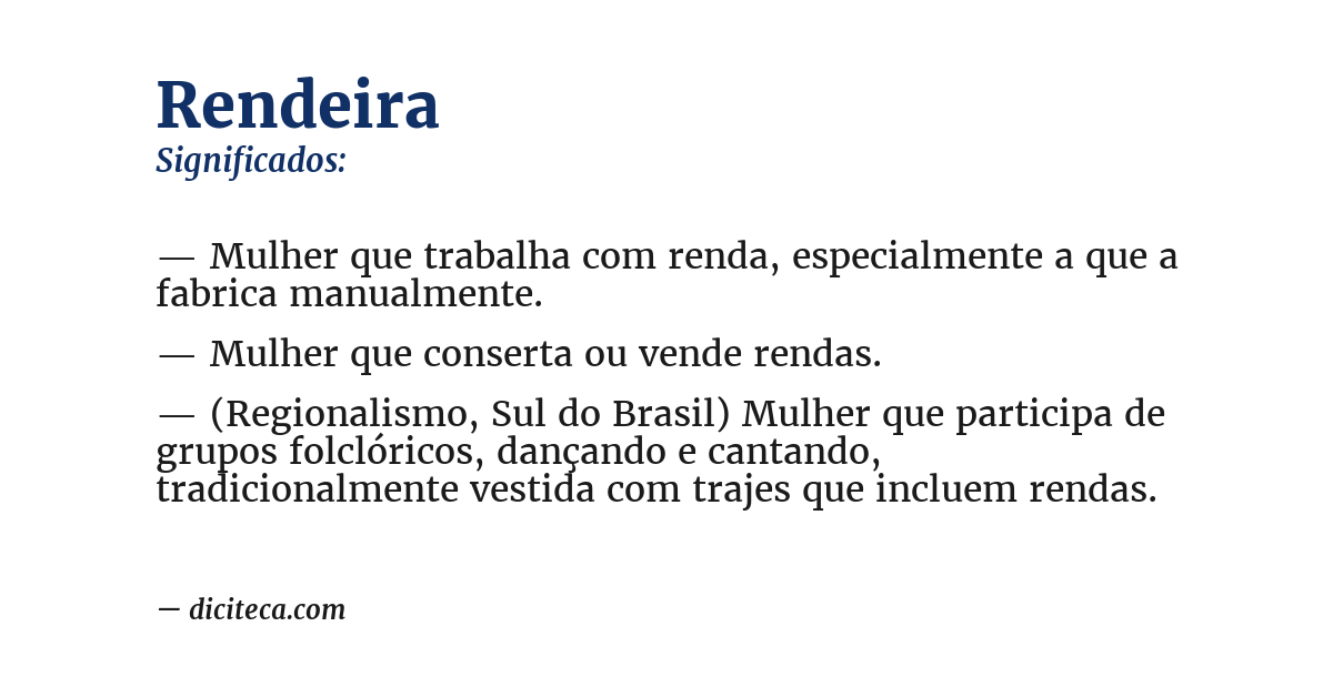Significado de rendeira