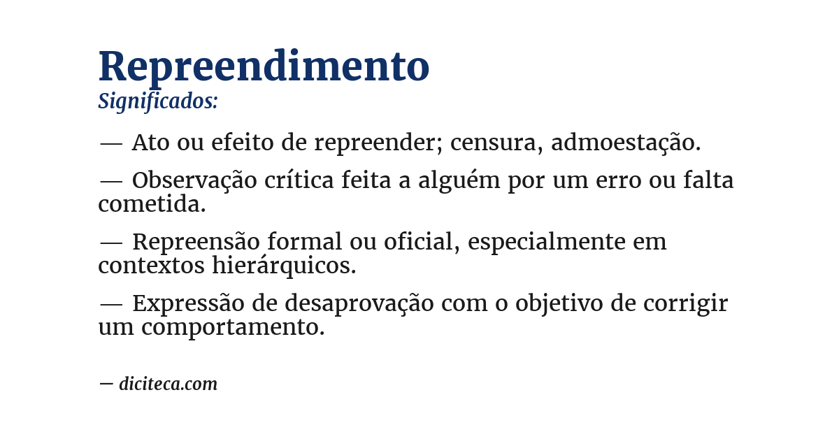 Significado de repreendimento
