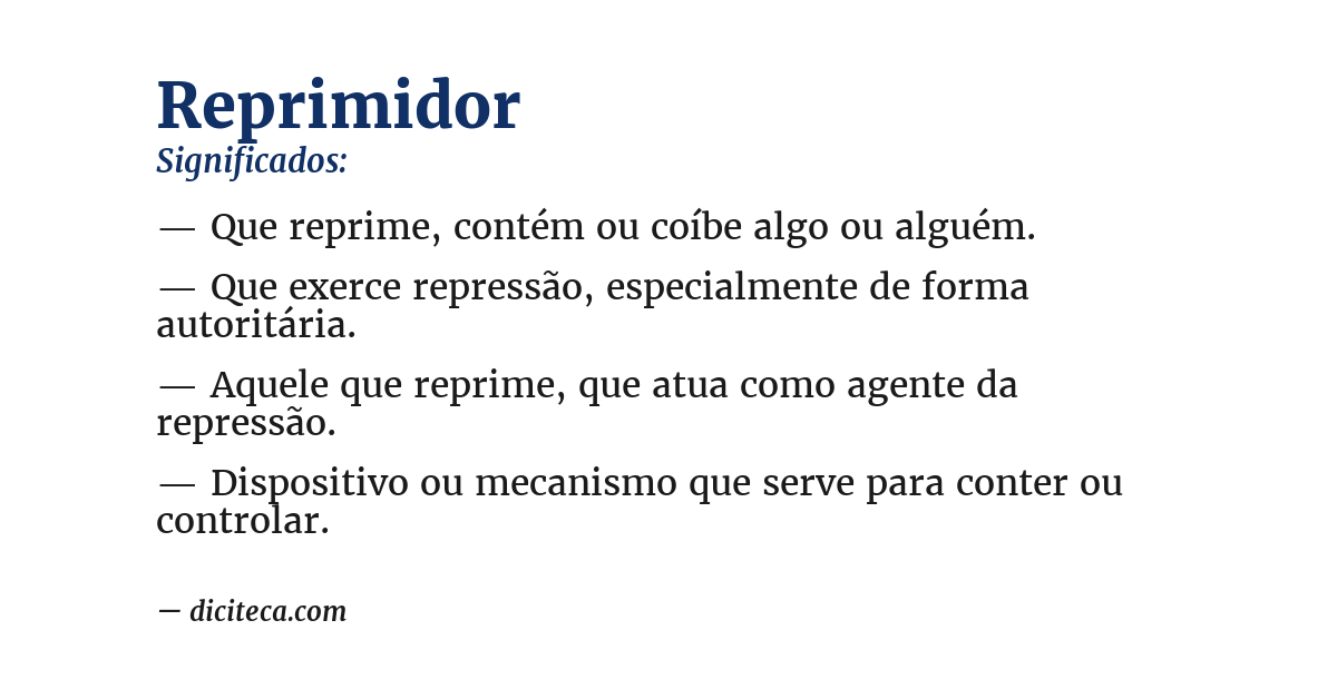 Significado de reprimidor