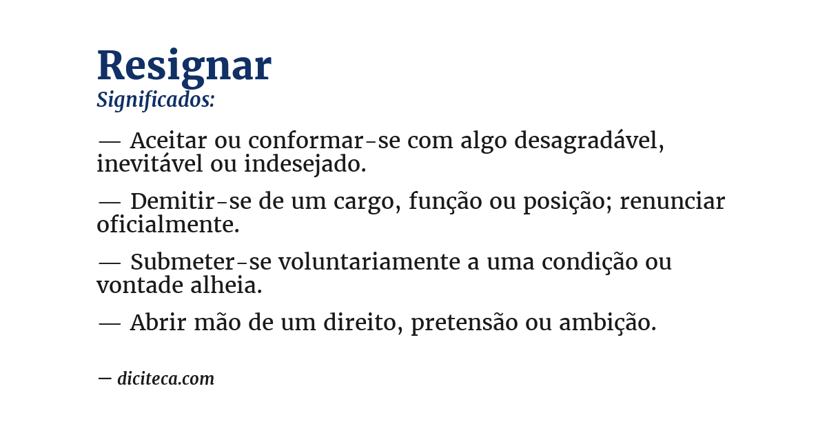 Significado de resignar