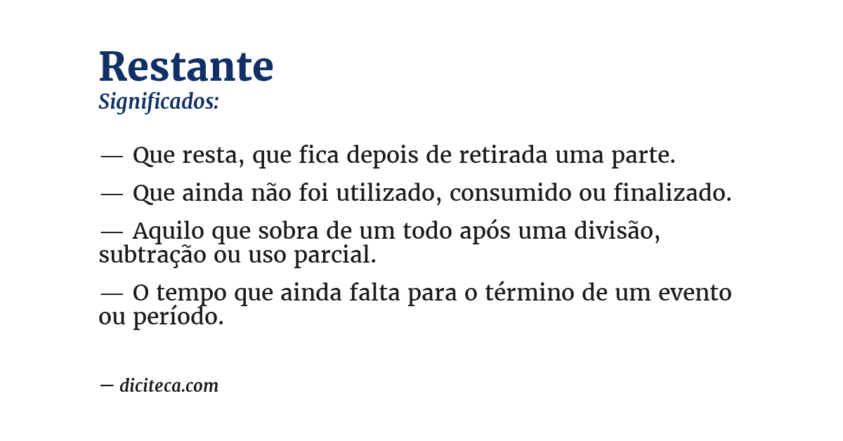 Significado de restante