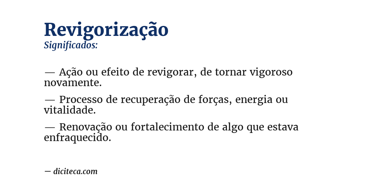 Significado de revigorização