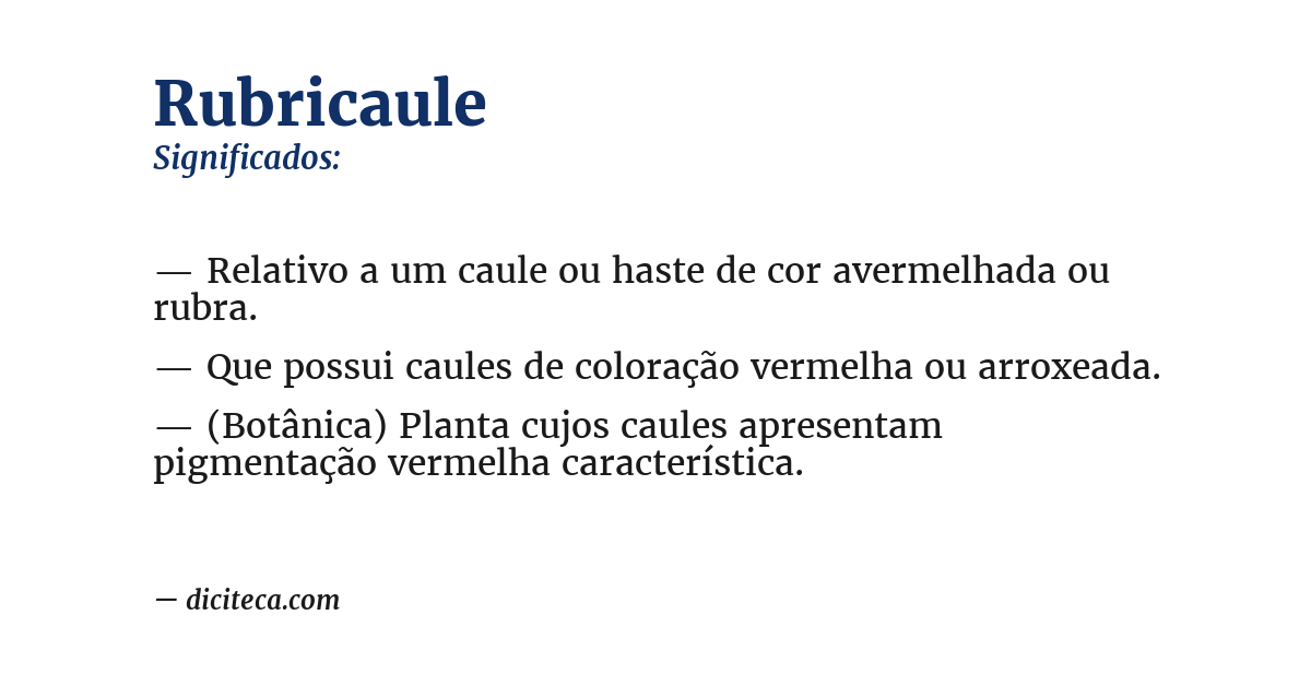 Significado de rubricaule