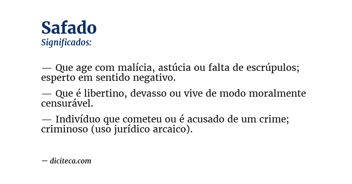 Significado de safado