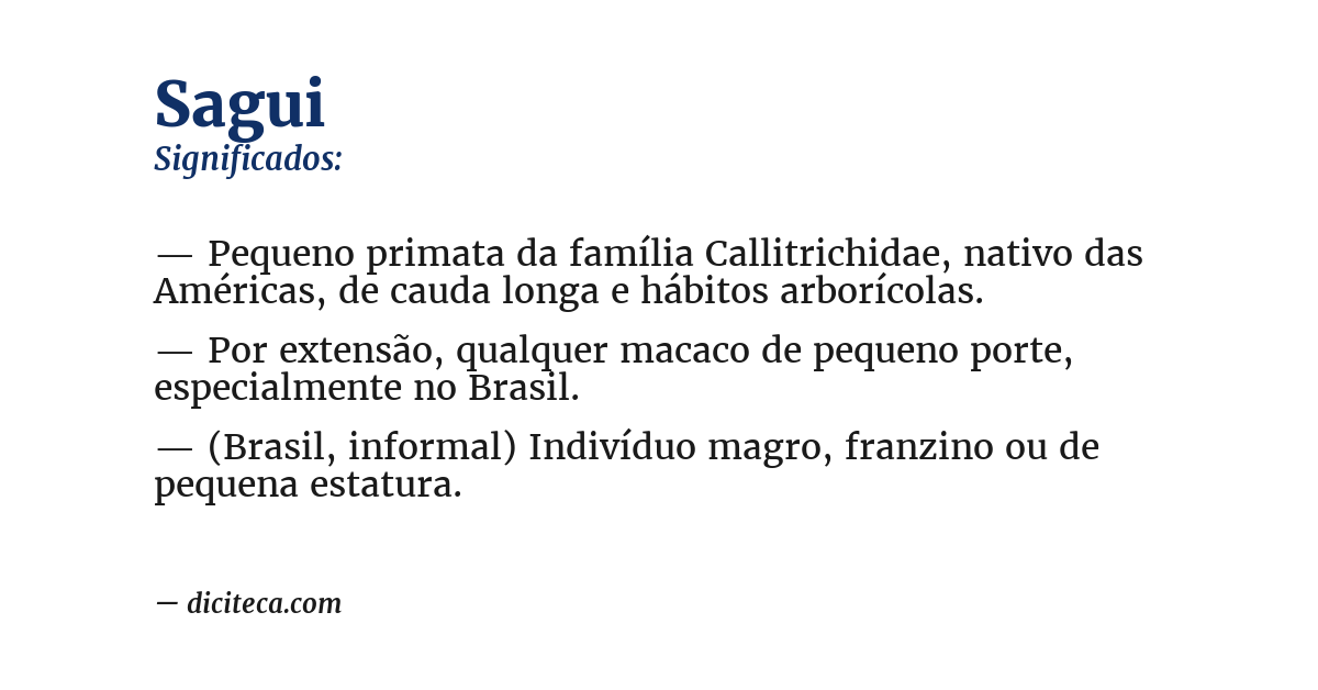 Significado de sagui