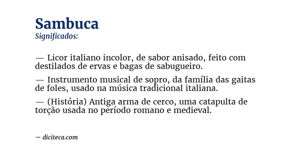 Significado de sambuca