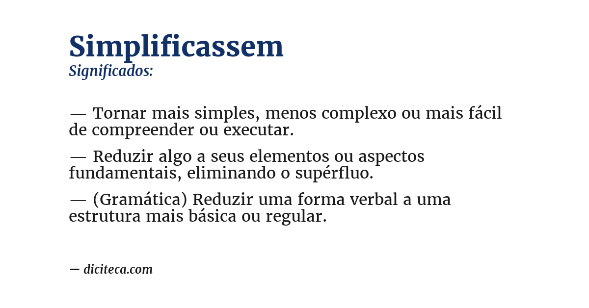 Significado de simplificassem