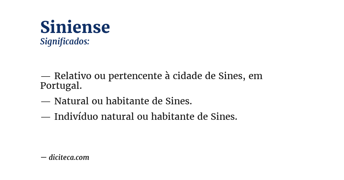 Significado de siniense