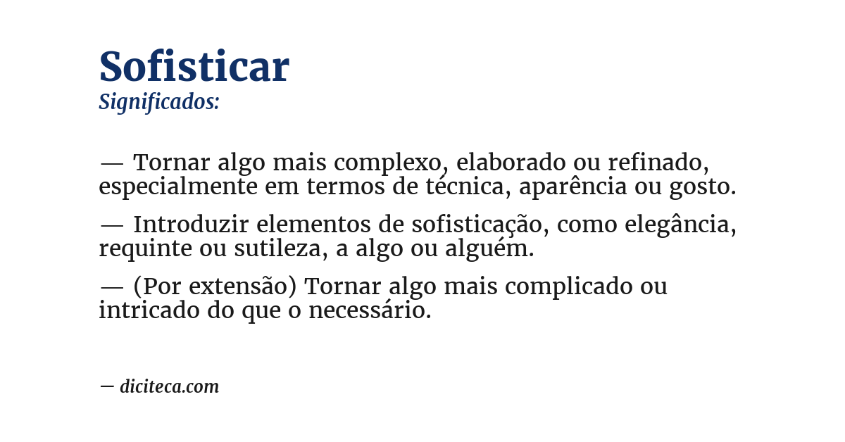 Significado de sofisticar
