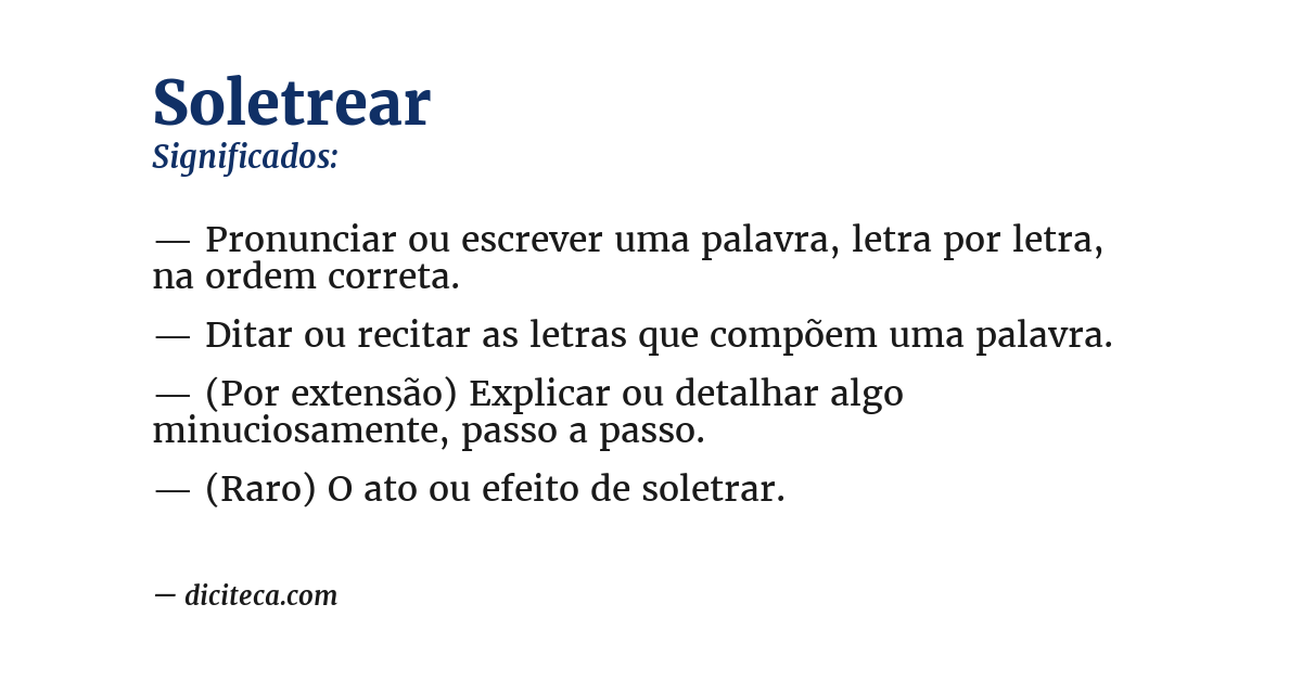 Significado de soletrear