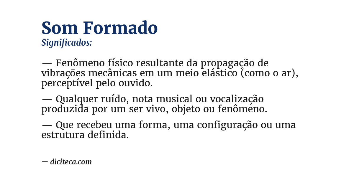 Significado de som formado