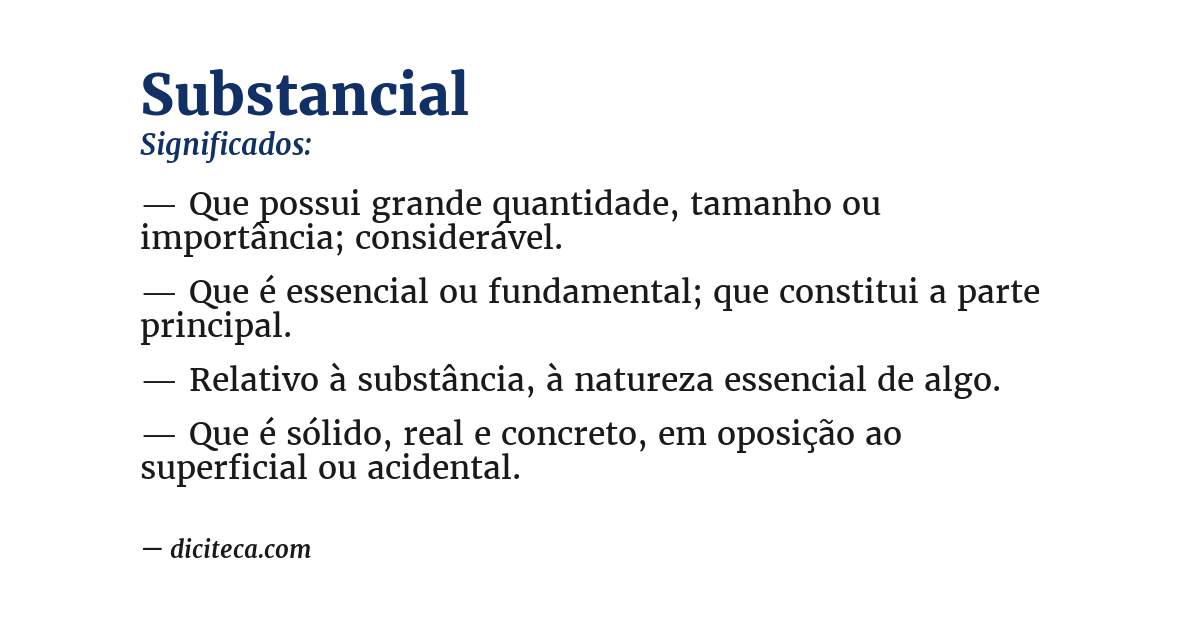 Significado de substancial
