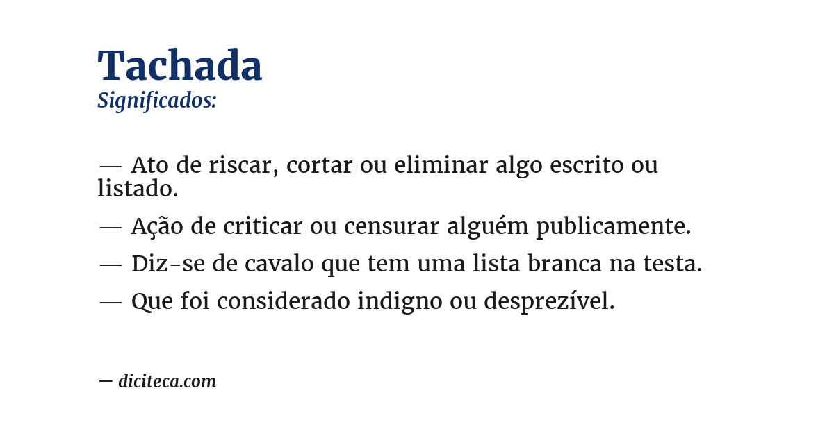 Significado de tachada