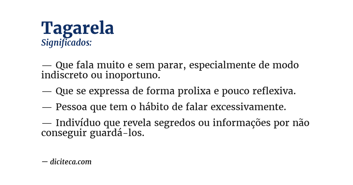 Significado de tagarela
