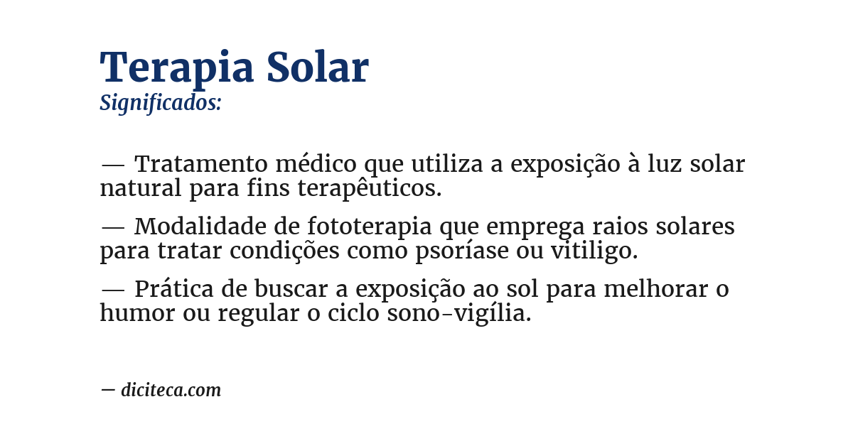 Significado de terapia solar