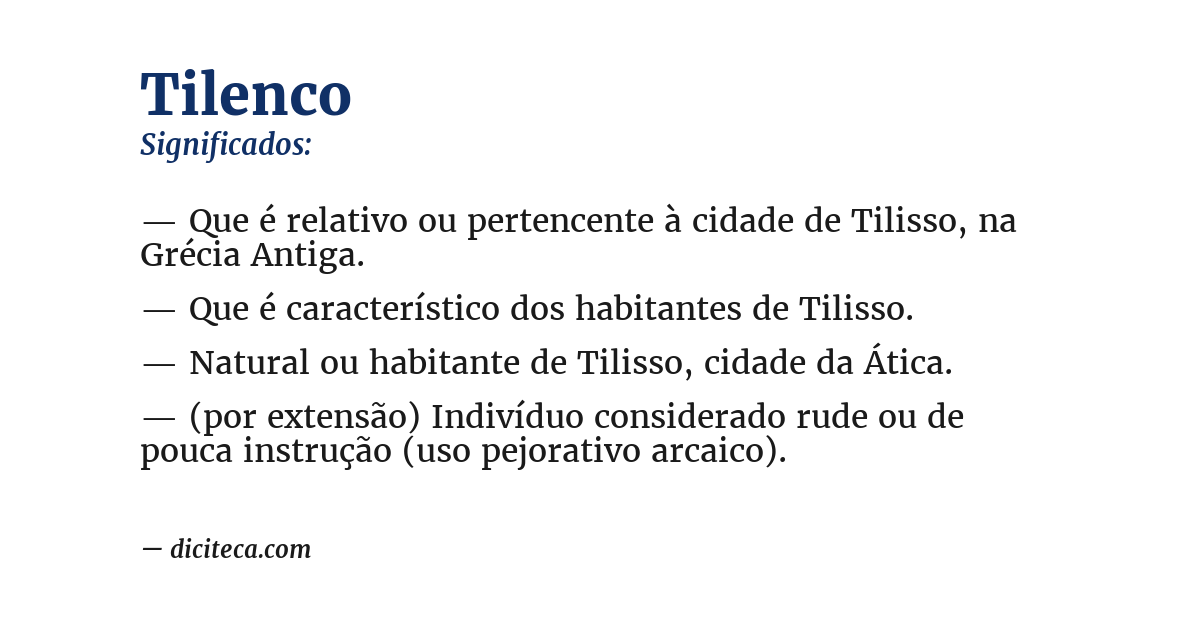 Significado de tilenco