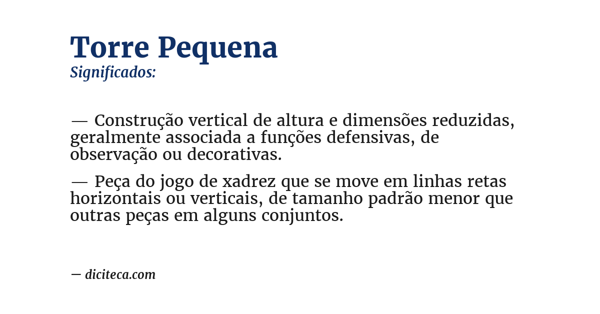 Significado de torre pequena