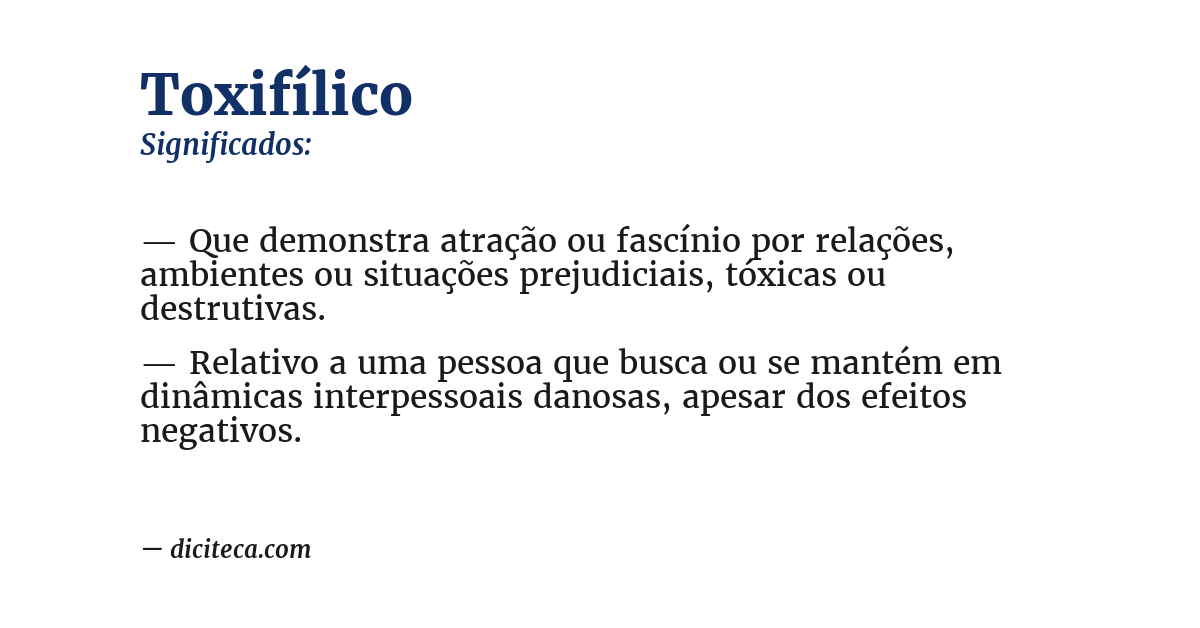 Significado de toxifílico